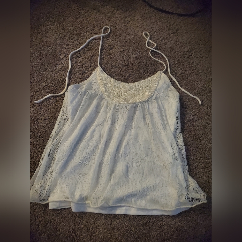 Charlotte Russe White Lace Camisole Top